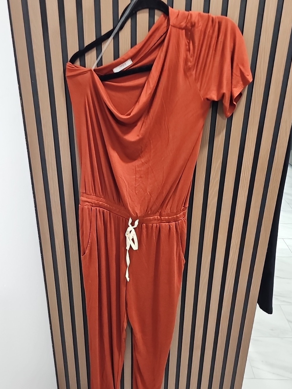 Cherish Womens Burn Orange Jumpsuit Size S